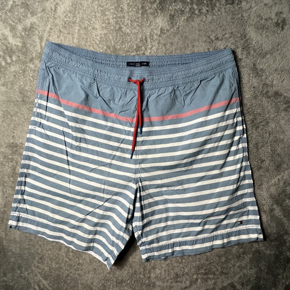 Tommy Hilfiger Men's XXL Striped Swim Trunks Shorts Mesh Lined